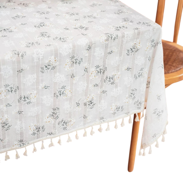 Baumwolltischdecke mit Blumenmuster 90 x 140 cm Elegante Tischdekoration Mehrfarbige Varianten Küchen- und Esstextilien grau