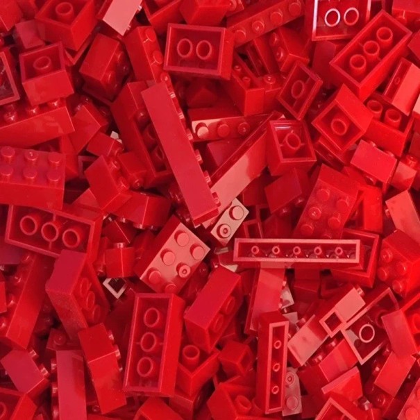 Bausteine in verschiedenen Größen 250 g Kreative Baukästen für Kinder Bunte Bausteine Verschiedene Arten von Bausteinen Baukästen Alter 6+ rot