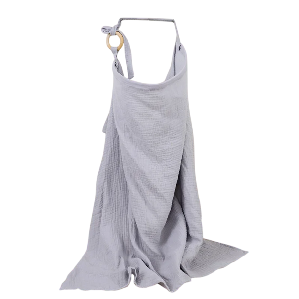 Bavlnad muslin amningsskydd för mammor 100 x 65 cm Amningsskydd Andningsbart tyg Skydd av privatliv vid matning grå