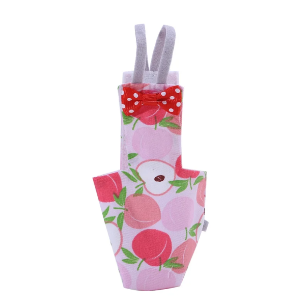 Bavlnás pelenka papagájoknak 13 x 6,5 cm Rózsaszín őszibarack mintával Mosható anyag piros pillangóval fehér pöttyökkel 1