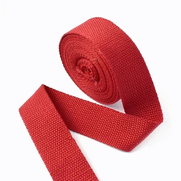 Bavlneno-polyesterový popruh 38 mm 4 m Pevný pás 1,3 mm hrubý Odolný materiál Vysoká nosnosť Univerzálne použitie Šitie, výroba, upevnenie, outdoor červená