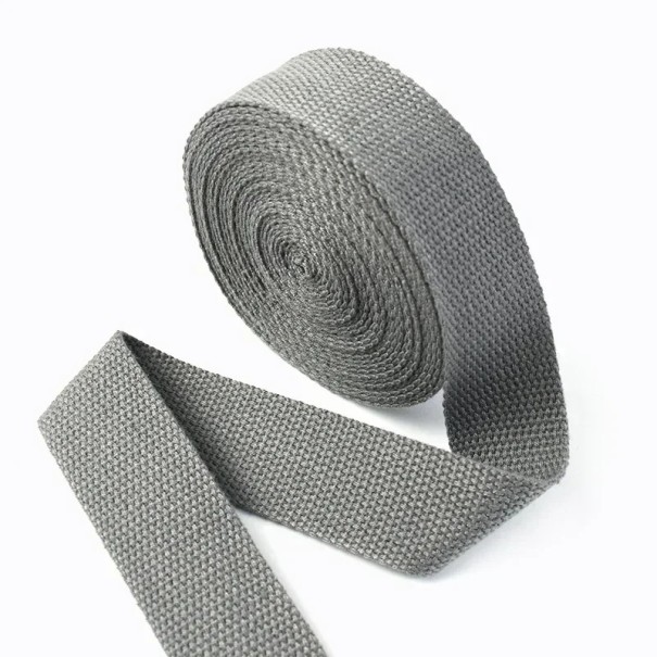 Bavlněno-polyesterový popruh 38 mm 4 m Pevný pás 1,3 mm silný Odolný materiál Vysoká nosnost Univerzální použití Šití, výroba, upevnění, outdoor tmavě šedá