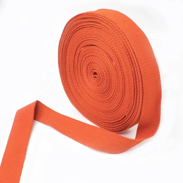 Bavlneno-polyesterový popruh 50 mm 4 m Pevný pás 1,3 mm silný Odolný materiál Vysoká nosnosť Univerzálne použitie Šitie, výroba oranžová