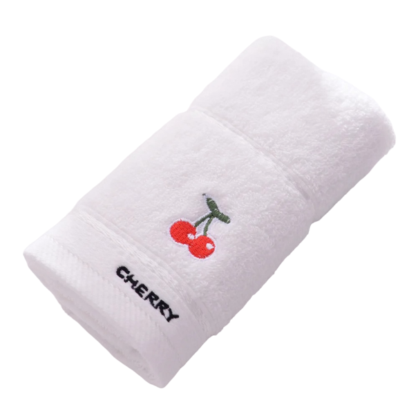 Bavlněný ručník pro děti s potiskem ovoce Měkký bavlněný dětský ručník na ruce 50 x 25 cm bílá
