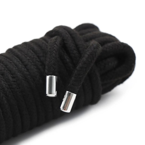 BDSM-Seil aus Baumwolle, 10 Meter lang, 0,85 cm breit, mit Metallenden, ideal für Bondage, Fesseln und andere Techniken Diskrete Verpackung