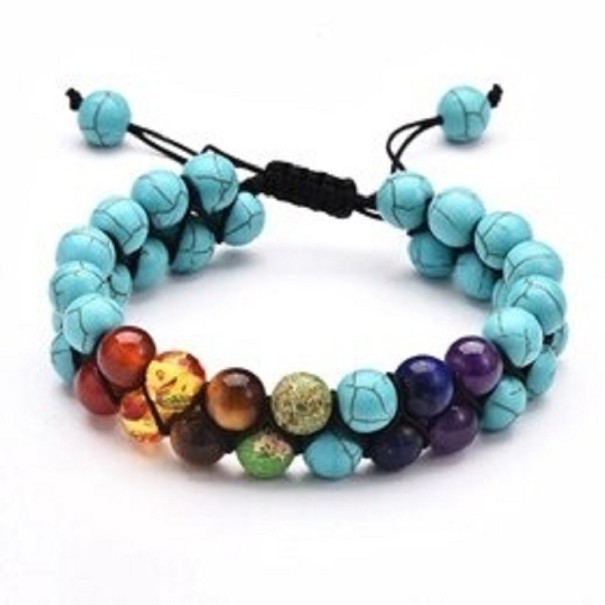 Beaded Adjustable Bracelet H235 turquoise