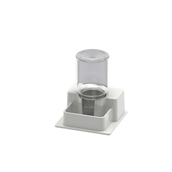 Bebedouro automático para répteis 5,7 x 5,7 x 6,5 cm Recipiente reutilizável Estação de alimentação criativa para gecko, tartarugas, cobras branco