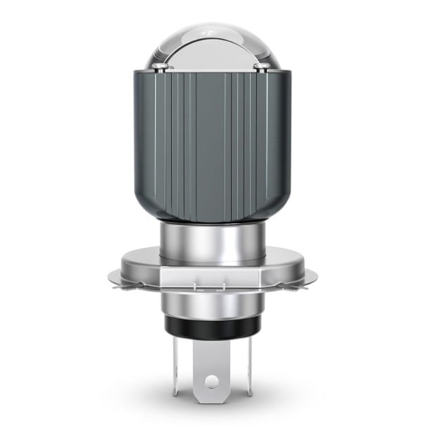 Bec LED H4 pentru motociclete Corp din aluminiu și cipuri CSP Culoare galbenă Lentilă clară cu obstrucție Fără ventilator Pentru farurile motocicletelor și scuterelor 1