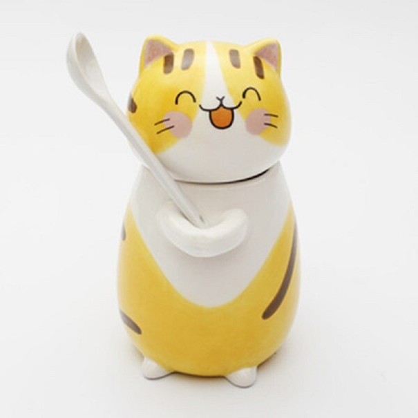 Becher und Löffel Katze 2