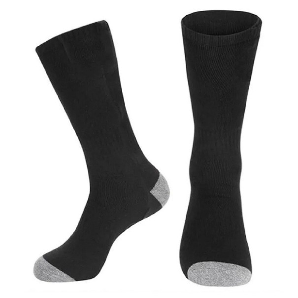 Beheizbare Wintersocken Wiederaufladbare Skisocken mit USB-Kabel Wärmende Unisex-Socken aus Baumwolle schwarz