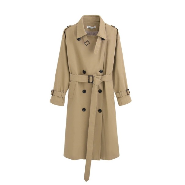 Beige trenchcoat til kvinder L
