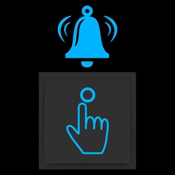 Bell Sticker 10 x 6 cm PET Glowing in the Dark Absorbs Daylight Illuminating Doorbell Button blue