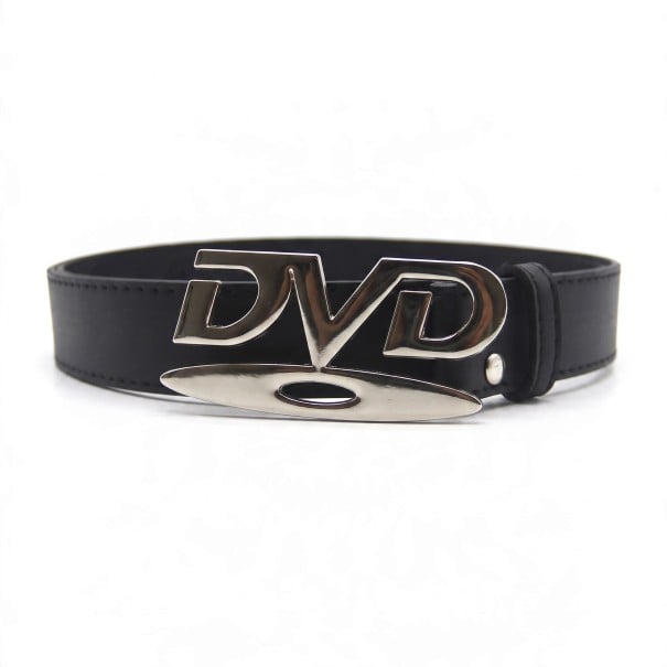Belt with Decorative Buckle DVD Length 105 cm Width 2.8 cm Artificial Leather Polyurethane Aluminium Buckle Black with Silver Buckle for Jeans 1