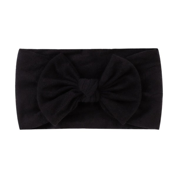 Bentita elastica pentru nou-nascuti cu fundita Bentita moale pentru bebelusi Bentita ajustabila pentru bebelusi Accesoriu negru