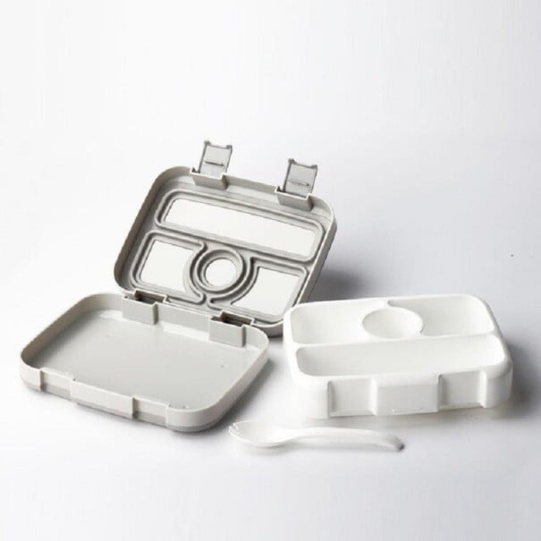 Bento box voor voedsel met vakken en uitneembare inzet Geschikt voor de magnetron Plastic met clipsdeksel 20,6 x 16 x 5,8 cm grijs 1