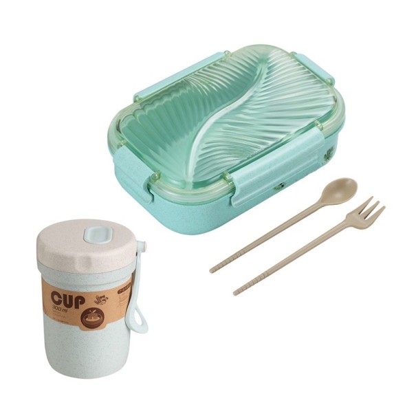 Bento låda och bestickset 4 st turkos