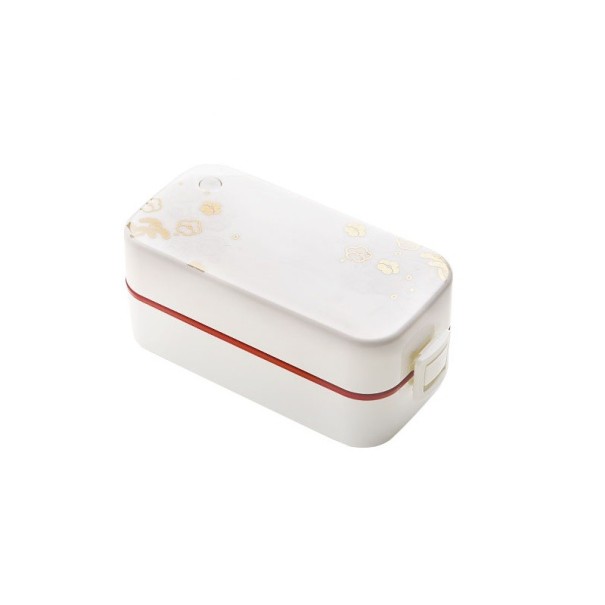 Bento madkasse, dobbeltdækker C16 hvid