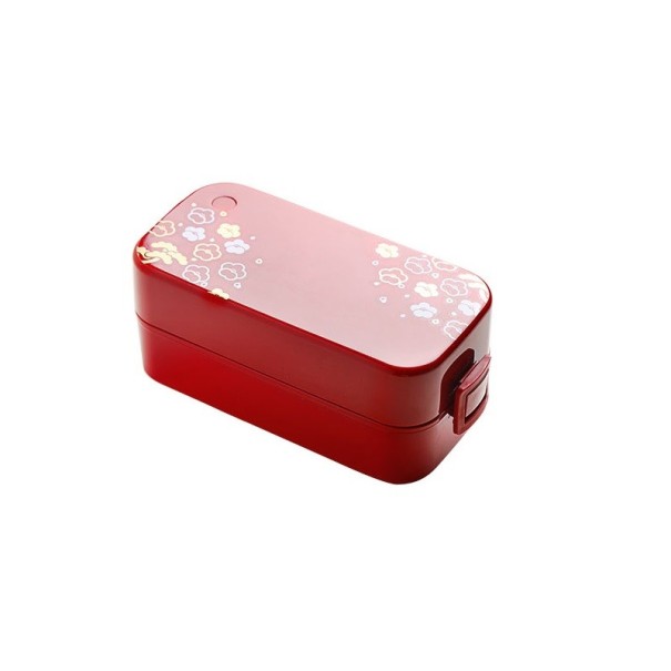 Bento voedselbox, dubbeldekker C16 rood