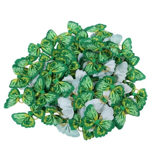 Benzi de cauciuc pentru câini cu fluture verde 10 buc