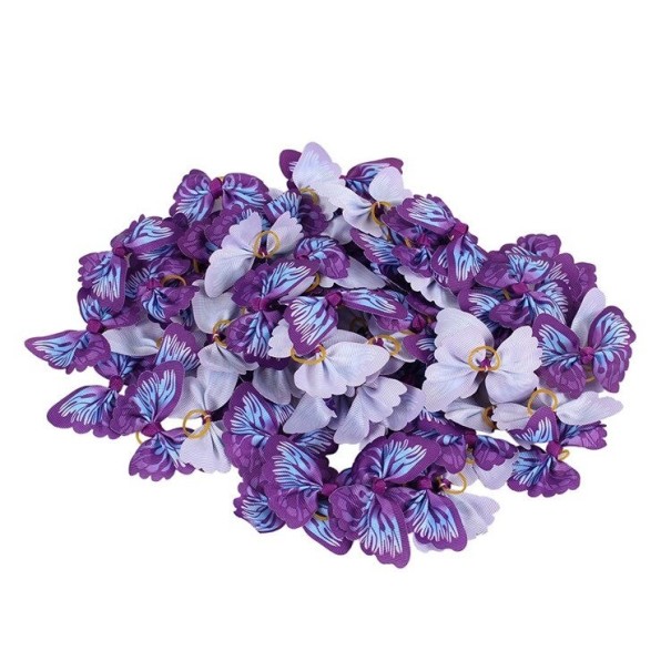 Benzi de cauciuc pentru câini cu fluture violet 20 buc