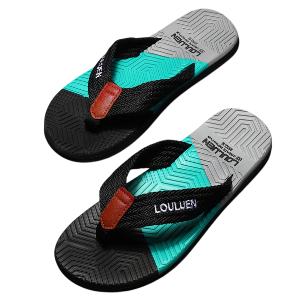 Bequeme, atmungsaktive Flip-Flops für Herren. Leichte Sommerschuhe für Strand und Freizeit. Weiche Innensohle. Strapazierfähige Sohle. Schnelltrocknendes Material. Stilvolles Design. blau 44