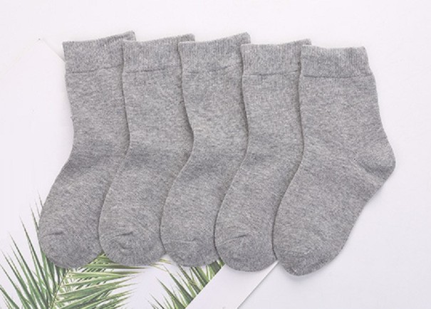 Bequeme Kindersocken – 5 Paar grau 5-7 Jahre