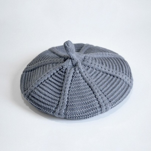 Beret szydełkowy dla dzieci szary