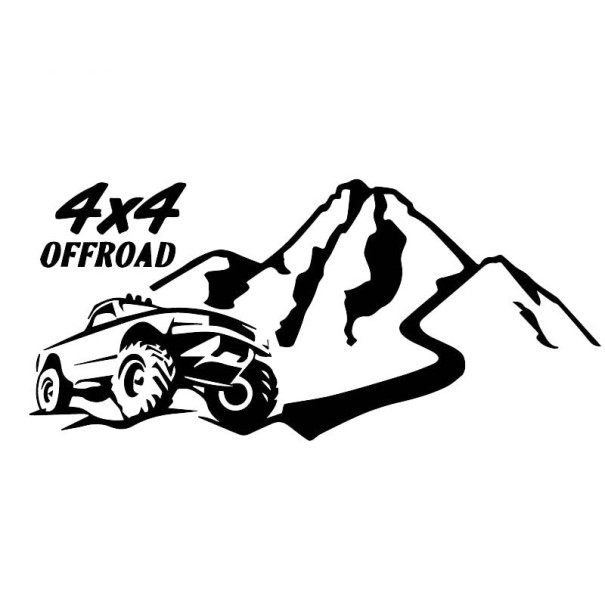 Bergsbil klistermärke svart