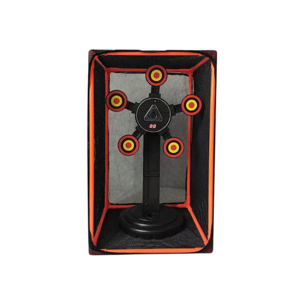 Bersaglio elettronico con 5 mini bersagli e contatore 26,3 x 41 cm Scatola da tiro per pistole Nerf e proiettili in schiuma Conteggio automatico 1