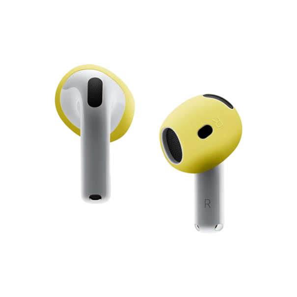 Beschermende siliconen hoesjes voor AirPods 4e generatie Oorkussens Antislipbeschermers 1 paar voor oordopjes Accessoires voor Apple AirPods 2024 geel