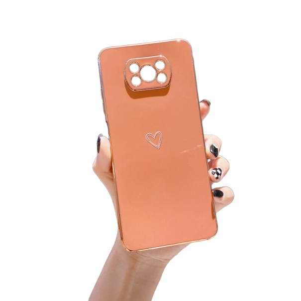 Beschermhoes met hart voor Xiaomi Redmi Note 10S oranje