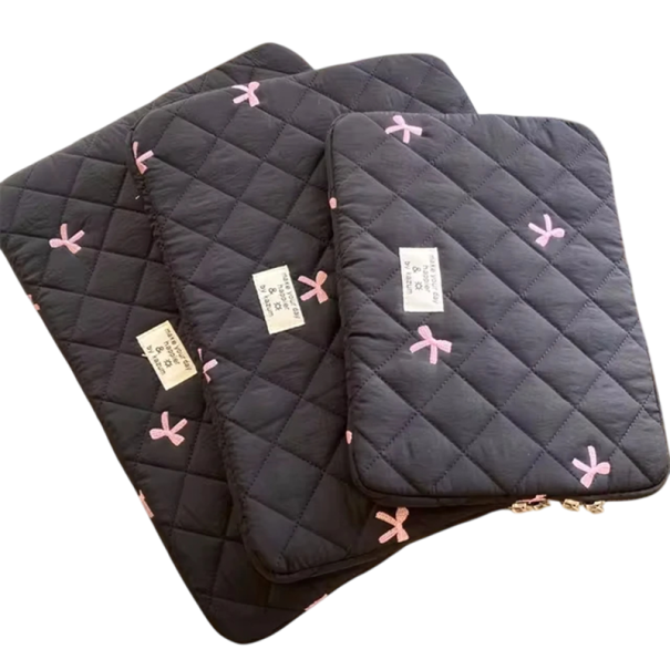 Beschermhoes voor tablet 9,7–11 inch Zachte textiele hoes met rits Kleurrijke hoes voor elektronica Reiscover voor tablet zwart