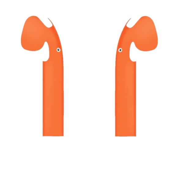 Beschermsticker voor Apple Airpods-koptelefoon 1 paar oranje