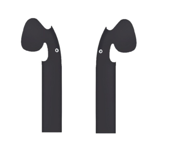 Beskyttelsesklistermærke til Apple Airpods hovedtelefoner 1 par sort