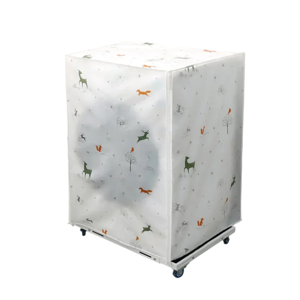 Beskyttende betræk til vaskemaskine 62 x 55 x 86 cm Skovdyr Hvid-gennemsigtig lynlåsbetræk til frontbetjent vaskemaskine 1