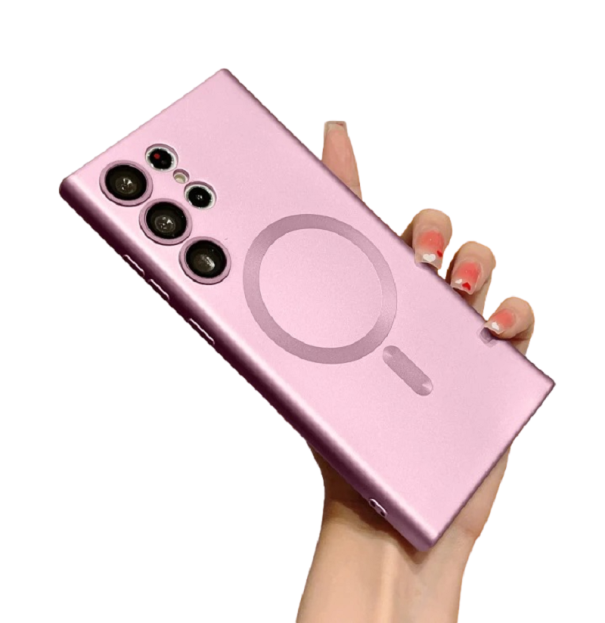 Beskyttende cover med trådløs opladning til Samsung Galaxy S23 rosa