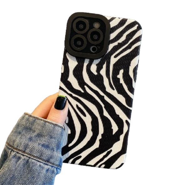 Beskyttende cover til iPhone 15 Plus, zebramønster 1