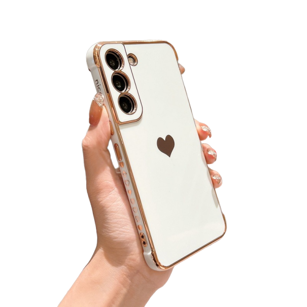Beskyttende cover til Samsung Galaxy A52 med hjerte hvid