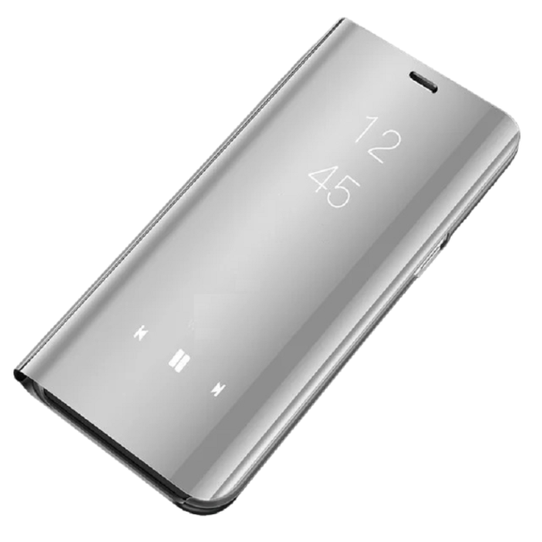 Beskyttende flip-cover med spejleffekt til Samsung Galaxy A54 5G sølv