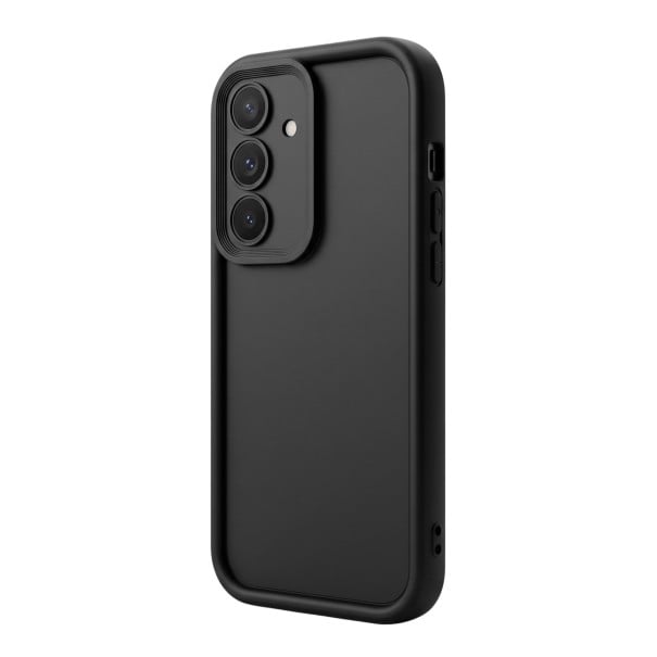 Beskyttende silikonecover til Samsung Galaxy A55 5G Enkelt uden mønster Mat overflade Hævede kanter Hævet kameraomkreds I lommen og tasken sort