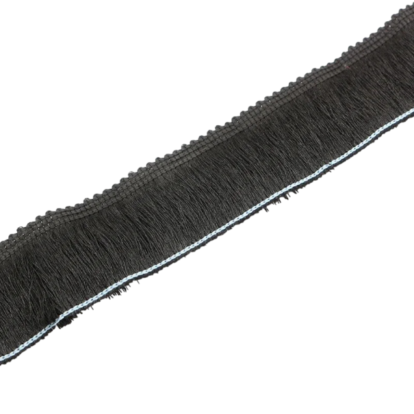 Bestickte Borte mit Fransen 2,8 cm x 1 m Polyester Dekorationsborte mit dekorativen Fransen zur Verschönerung von Kleidung, Kleidern schwarz