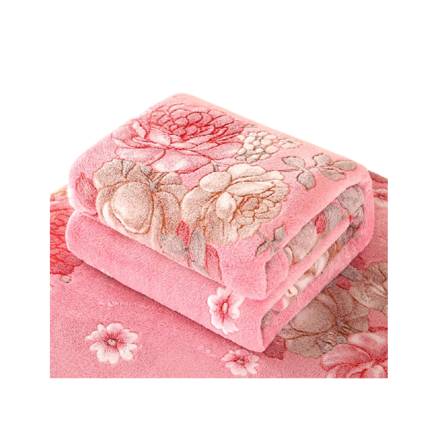 Bettdecke mit Pfingstrosen 150 x 200 cm Rosa Fleece-Decke mit feinen Nähten Wärmender Überwurf für das Schlafzimmer, die Couch und für Reisen