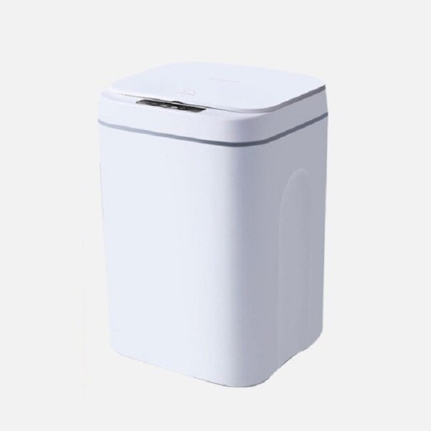 Bezdotykos szemetes kuka szenzorral konyhába és nappaliba. A fedél kinyitása kézmozdulattal vagy érintéssel. Műanyag. Tápellátás USB fehér 16 l
