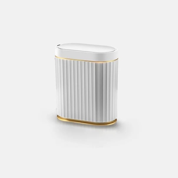 Bezdotykový odpadkový koš IPX5 vodoodolný 7 l biely koš so senzorom do kúpeľne spálne kancelárie 1