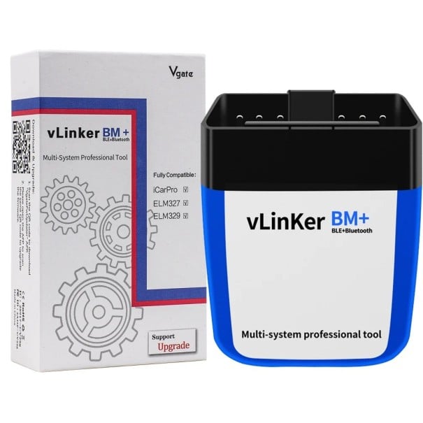 Bezdrátová autodiagnostika OBD2 s Bluetooth 4.0 pro iOS i Android s načtením a smazáním chyb DTC 16PIN modro-černá pro BMW i 12 V vozidla 1
