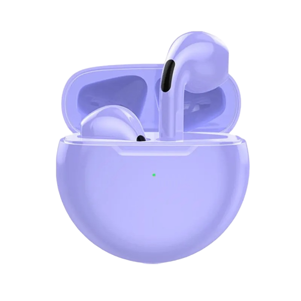 Bezdrátová bluetooth sluchátka s mikrofonem Hands-free Bezdrátová sluchátka s nabíjecím pouzdrem Sportovní sluchátka fialová