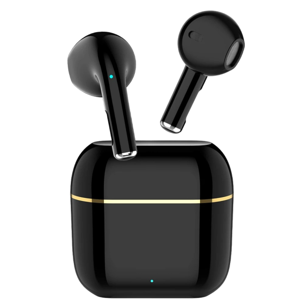 Bezdrátová bluetooth sluchátka s mikrofonem Hands-free Bezdrátová sluchátka s nabíjecím pouzdrem Voděodolná černá