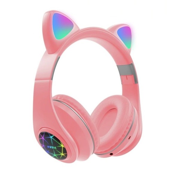 Bezdrátová bluetooth sluchátka s ušima K1679 růžová