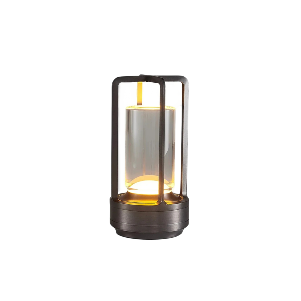Bezdrátová LED lampa Tři barvy světla a nastavení jasu 17,5 x 9 cm USB C dobíjecí baterie 1200 mAh Na kempování i do interiéru černá