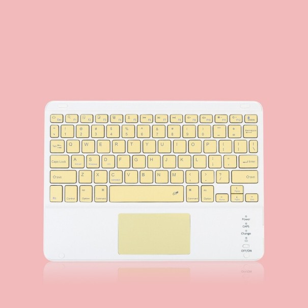 Bezdrátová mini klávesnice s touchpadem K399 žlutá